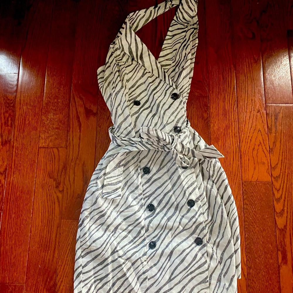 Venus zebra stripe halter dress
